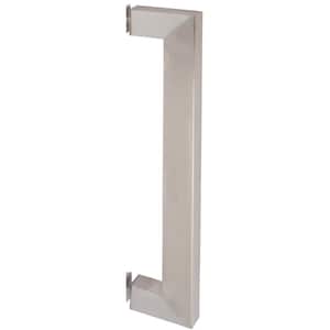 17 in. Brushed Steel Barn Door Hardware Single Sided Square Pull Handle