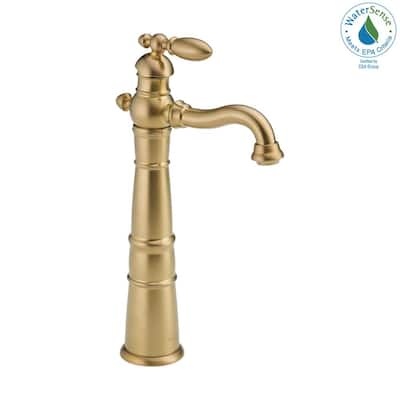Victorian Single Hole Single-Handle Vessel Bathroom Faucet in Champagne Bronze