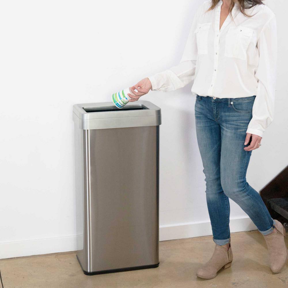 21 Gallon Silver Stainless Steel Touchless Trash Can