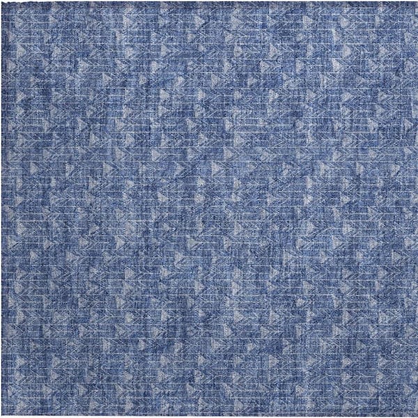Navy Blue 2 ft. x 3 ft. Geometric Indoor/Outdoor Area Rug