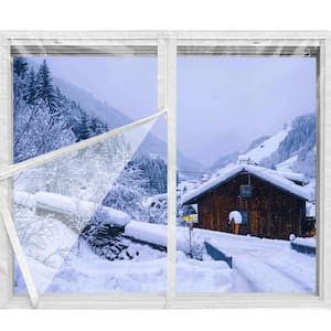 47 in. x 59 in. Indoor Window Insulation Kit with Zipper for Winter Keep Cold Out
