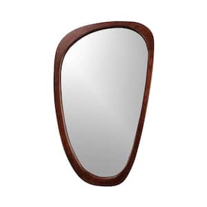 Lusso, Asymmetrical Mid-Century Wood Mirror, Walnut 23.4 in. W x 39 in. H