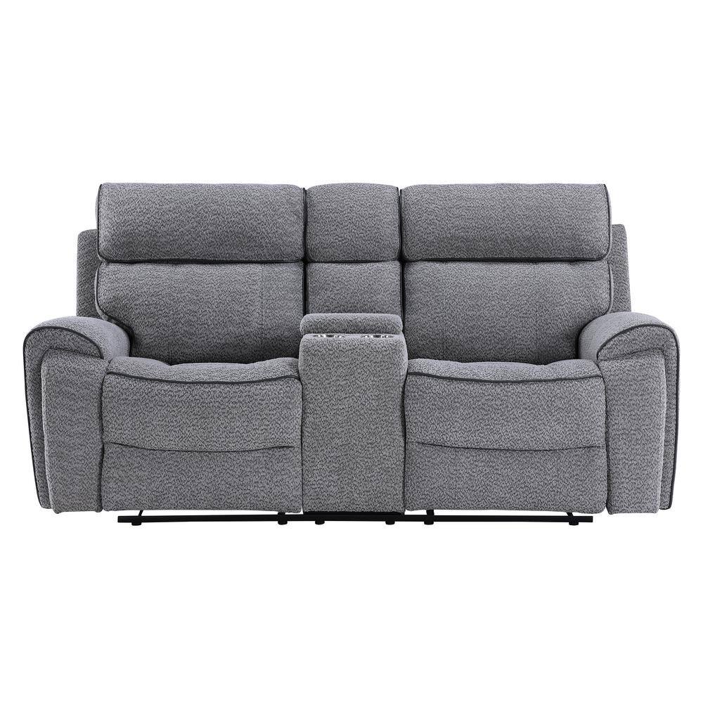 Omni Gray Polyester 3-Piece Reclining Living Room Set