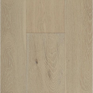Take Home Sample - 7.48 in. W Sandcastle Wirebrushed Engineered Oak Waterproof Wide Plank Hardwood Flooring