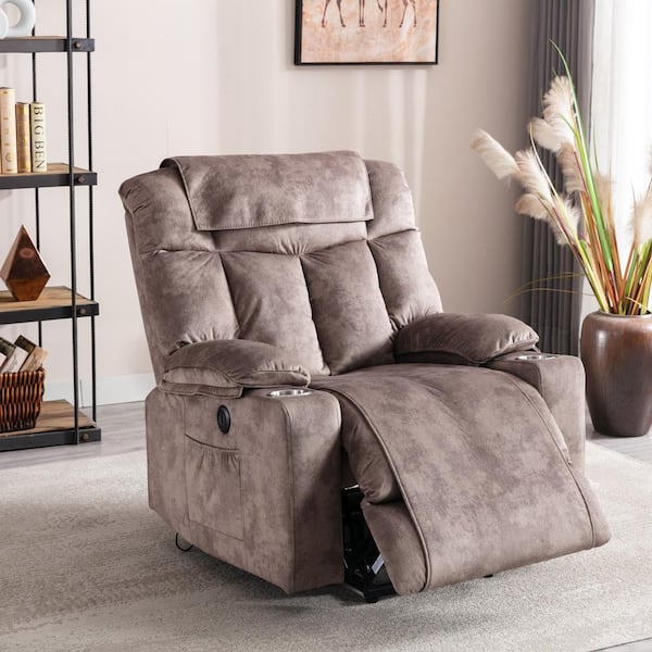 Lucklife Brown Power Lift Recliner Chairs for Elderly with Heated Massage, Lumbar  Pillow HD-H1150-BROWN-KD - The Home Depot