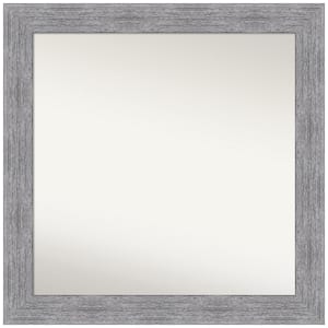 Bark Rustic Grey 31 in. W x 31 in. H Square Non-Beveled Framed Wall Mirror in Gray