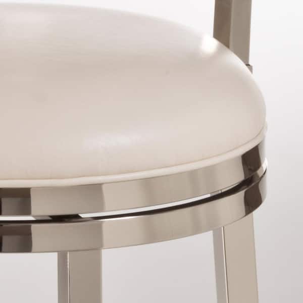 Hillsdale Furniture Rouen 26 in. Swivel Counter Stool in Shiny Nickel 5319 827