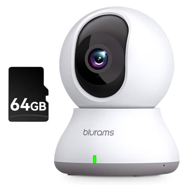 2. 4GHz WiFi ONLY Indoor Smart Plug-in Turret Security Camera with and IR Night Vision 2-Way Audio White+64GB TF Card