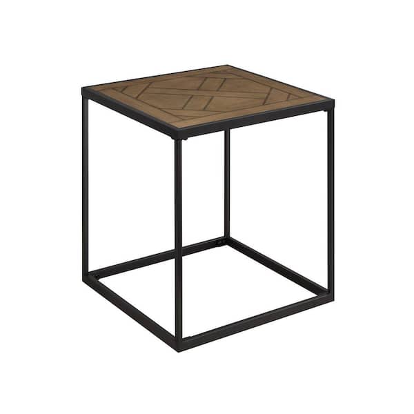 20 in. Parquet Veneer Square Wooden Modern End Table