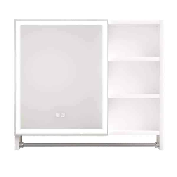 Staykiwi 32 in. W x 28 in. H Rectangular Aluminum Medicine Cabinet with Mirror