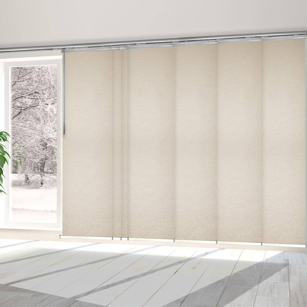 Macrame 110 in. - 153 in. W x 94 in. L Adjustable 7- Panel in Satin Nickel Single Rail Panel Track with 23.5 in. Slates price history on PriceWatchPro