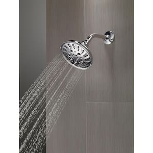 Pivotal 5-Spray Patterns 1.75 GPM 6 in. Wall Mount Fixed Shower Head with H2Okinetic in Chrome