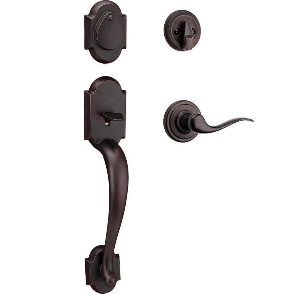 Austin Venetian Bronze Keyed Entry Single Cylinder Door Handleset with Tustin Interior Handle ft. SmartKey Security price history on PriceWatchPro