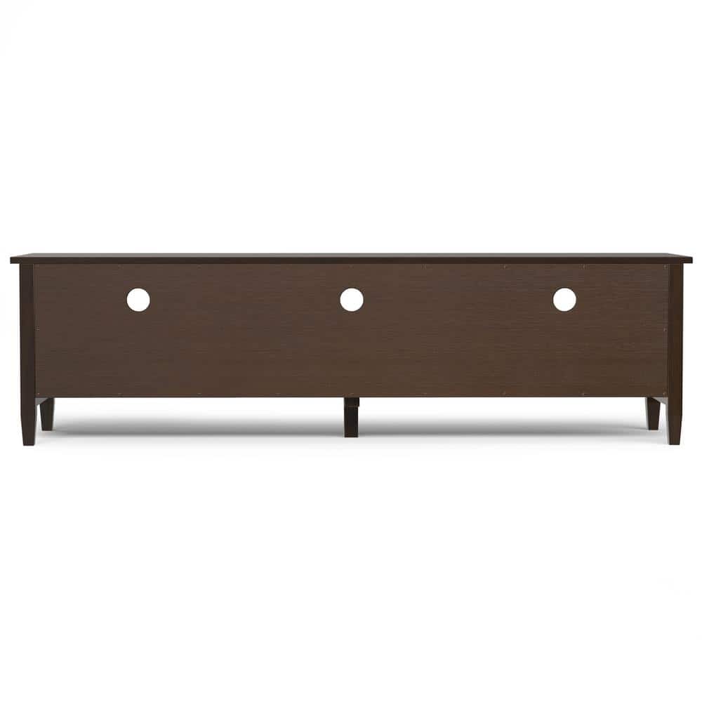 Tobacco Brown Solid Wood 72" TV Media Stand with Cabinet