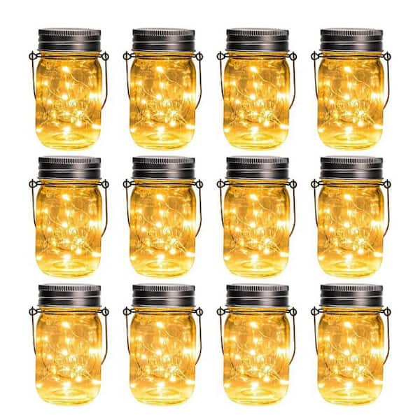 Metal Jar Lights Solar Product Type, (12-Pack)