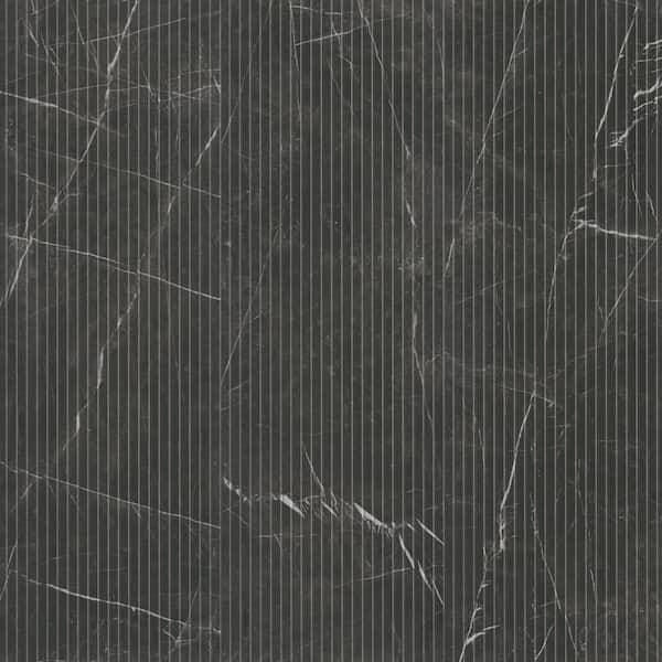 UrbanSlat Marmi Noir 16 in. x 48 in. Satin Fluted Ceramic Wall Tile (15.51 sq. ft./Case)