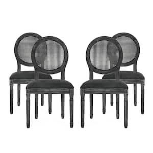 Acorn Gray Wood and Cane Upholstered Dining Chair (Set of 2)