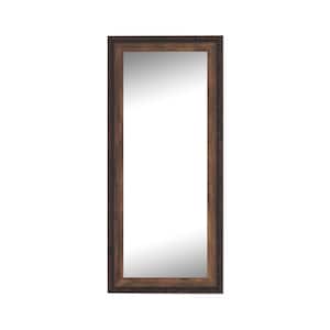 Cabin Trunk 31.5 in. x 67.5 in. Rustic Rectangle Framed Brown Full-Length Decorative Mirror