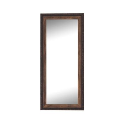 Cabin Trunk 31.5 in. x 67.5 in. Rustic Rectangle Framed Brown Full-Length Decorative Mirror