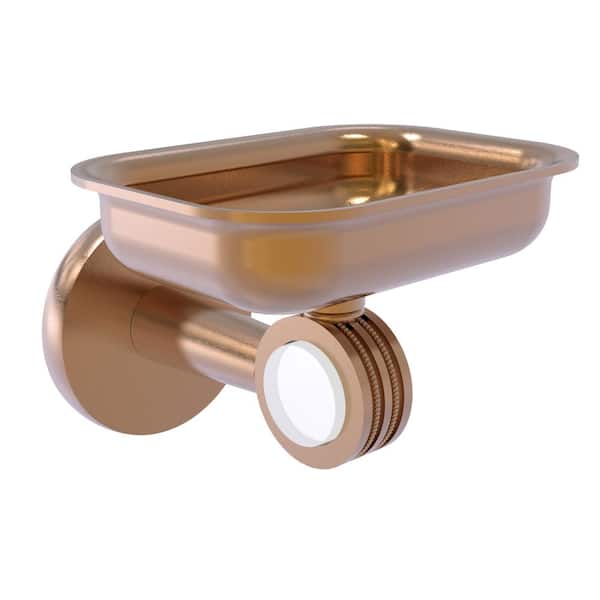 Allied Brass Clearview Collection Wall Mounted Soap Dish Holder with Dotted Accents in Brushed Bronze