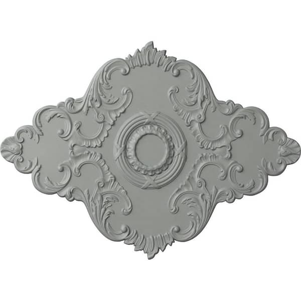 Ekena Millwork 67-1/8" W x 48-5/8" H x 1-7/8" Piedmont Urethane Ceiling Medallion (Fits Canopies up to 6-1/2"), Primed White
