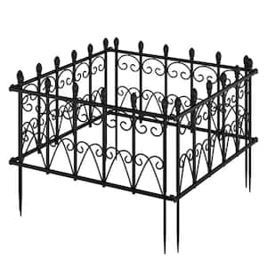 16.9 in. H x 20 in. W Black Stainless steel Garden Fence Panel Rustproof Decorative Garden Fence (4-Pack)