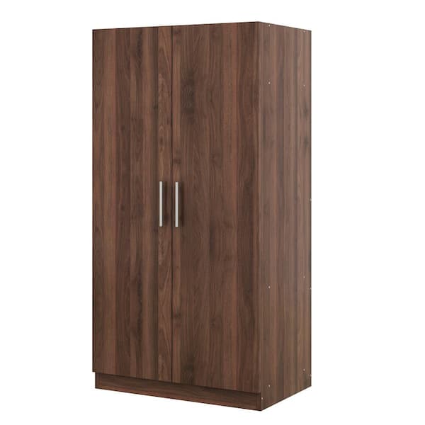 Harper & Bright Designs Brown Wood 31.5 in. Wardrobe Armoire with