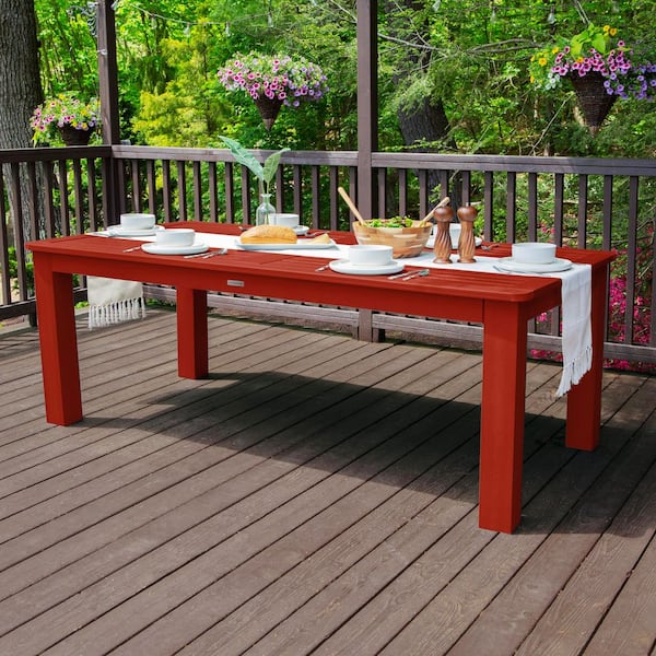 Highwood Rustic Red 42 in. x 84 in. Rectangular Recycled Plastic Outdoor Dining Table