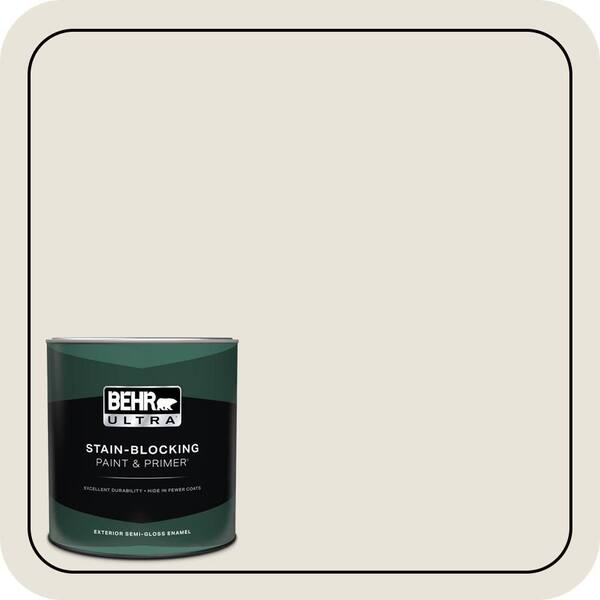 BEHR ULTRA 1 qt. #BWC-13 Smoky White Semi-Gloss Enamel Exterior Paint & Primer