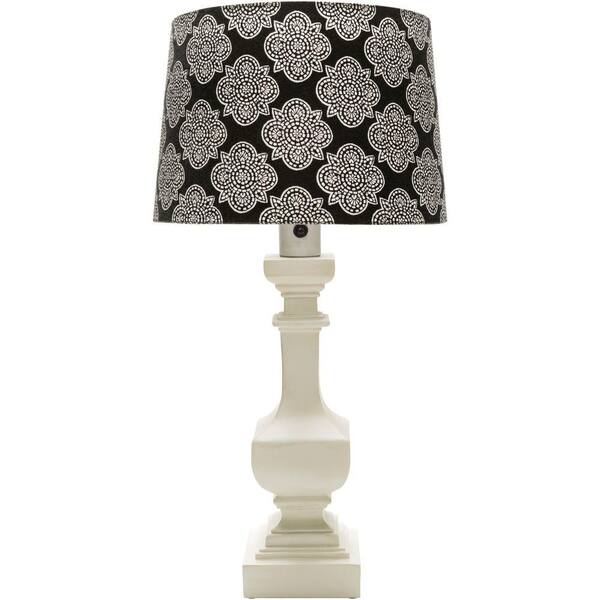 Artistic Weavers Aurel 29 in. White Indoor/Outdoor Table Lamp with Black Print Shade