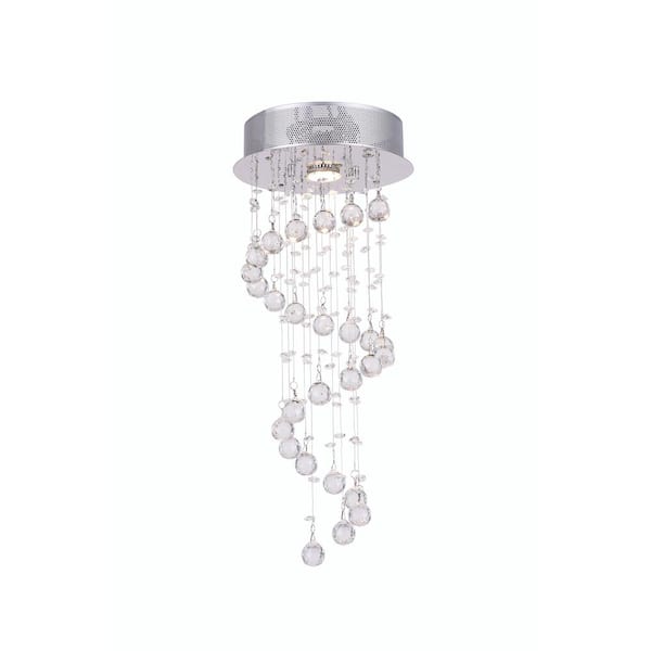 CWI Lighting Spiral 1 Light Flush Mount With Chrome Finish