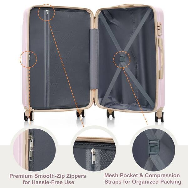 Merax Lightweight Durable 3-Piece Macaron ABS Plastic Hardshell