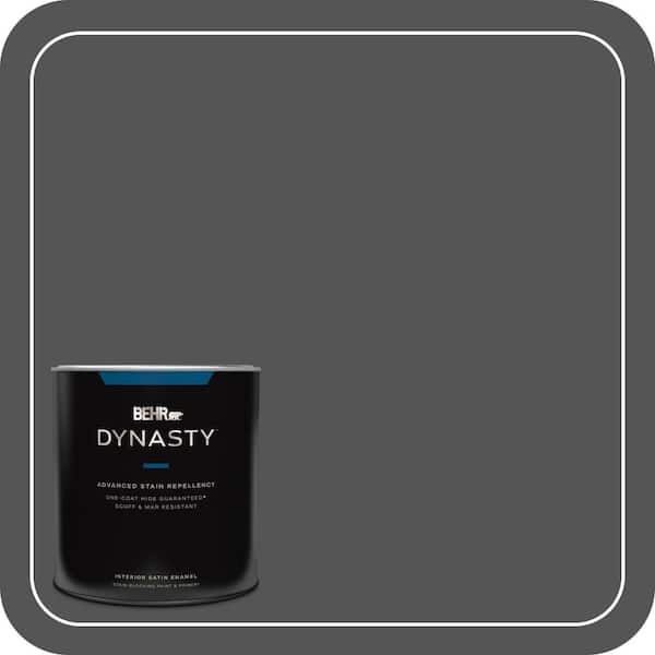 BEHR DYNASTY 1 qt. #PPU25-01 Carbon Copy Satin Enamel Interior Stain-Blocking Paint & Primer