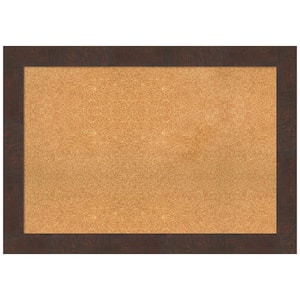 Wildwood Brown 41.12 in. x 29.12 in. Framed Corkboard Memo Board