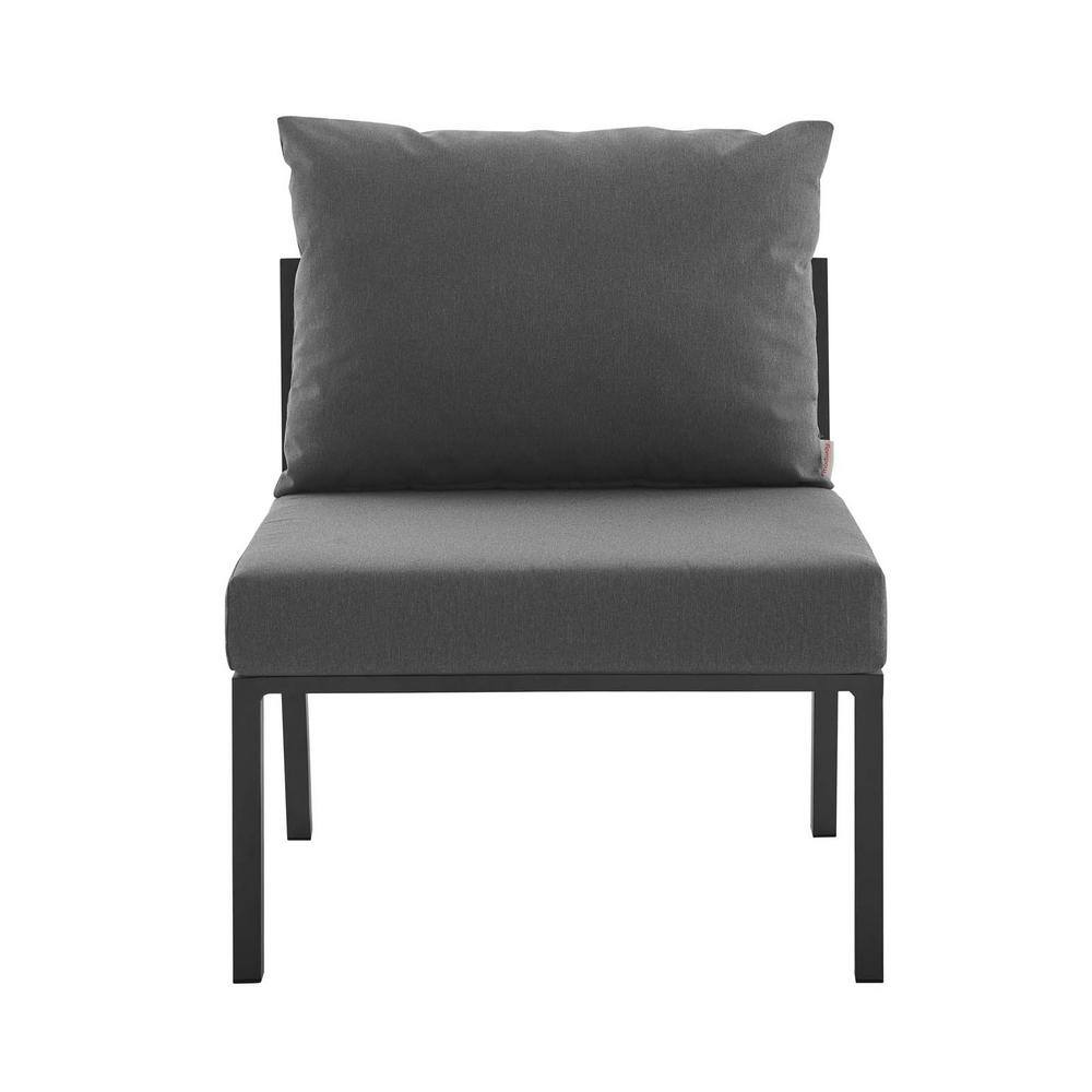 Riverside Gray Aluminum Armless Outdoor Sectional Chair