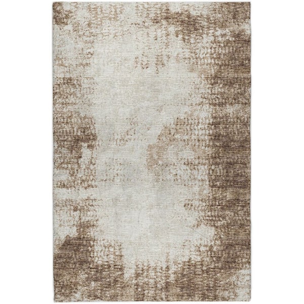 Dream Shag Premium Machine Washable Abstract ADS34 Brown 5 ft. x 7 ft. 6 in. Area Rug