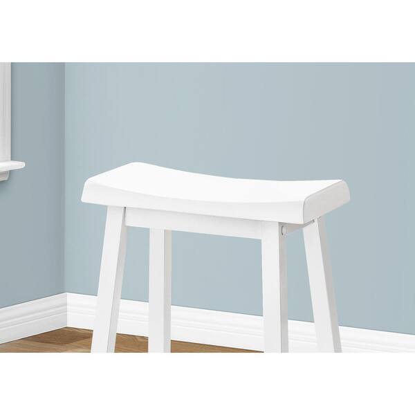 Saddle Seat 24 in. White Bar Stool (Set of 2)