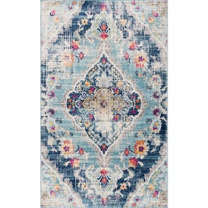 Savannah Blue 7 ft. 9 in. x 10 ft. 9 in. Traditional Area Rug Large