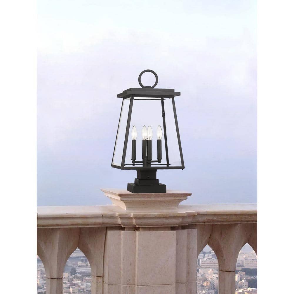Broughton Black Aluminum and Glass Outdoor Lantern