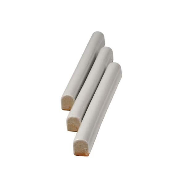 Deluxe 0.6 in. x 6 in. White Ceramic Glossy Pencil Liner Tile Trim (0.25 sq. ft./case) (10-pack)