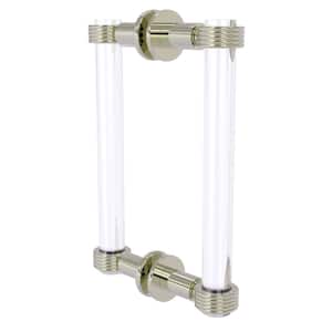 Clearview 8 in. Back to Back Shower Door Pull with Groovy Accents in Polished Nickel