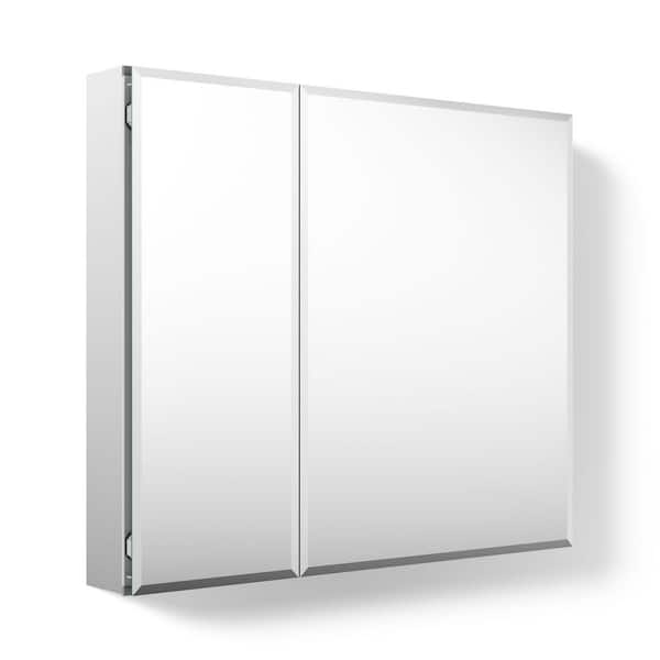 30 in. W x 26 in. H BeveledTwo-Door Recessed or Surface Mount Medicine Cabinet with Mirror Interior