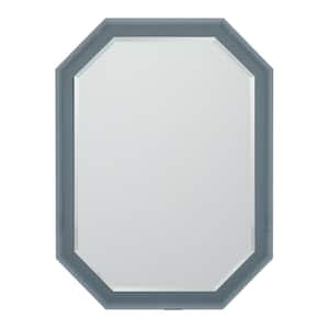 24 in. W x 32 in. H Frameless Octagon Beveled Edge Frameless Wall Mount Bathroom Vanity Mirror in Grey
