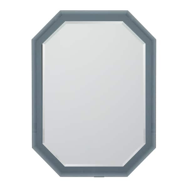 Decor Wonderland 24 in. W x 32 in. H Frameless Octagon Beveled Edge Frameless Wall Mount Bathroom Vanity Mirror in Grey