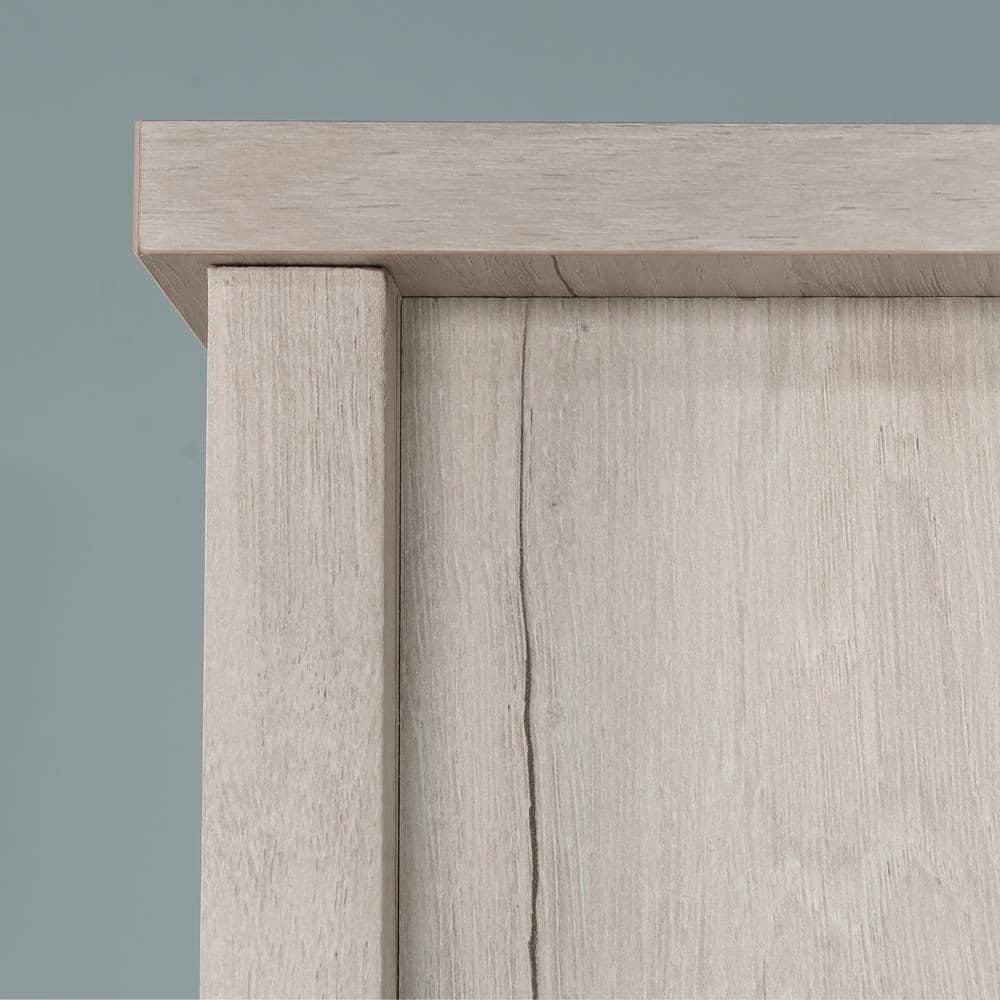Chalk Oak 72" Adjustable 5-Shelf Bookcase with Doors