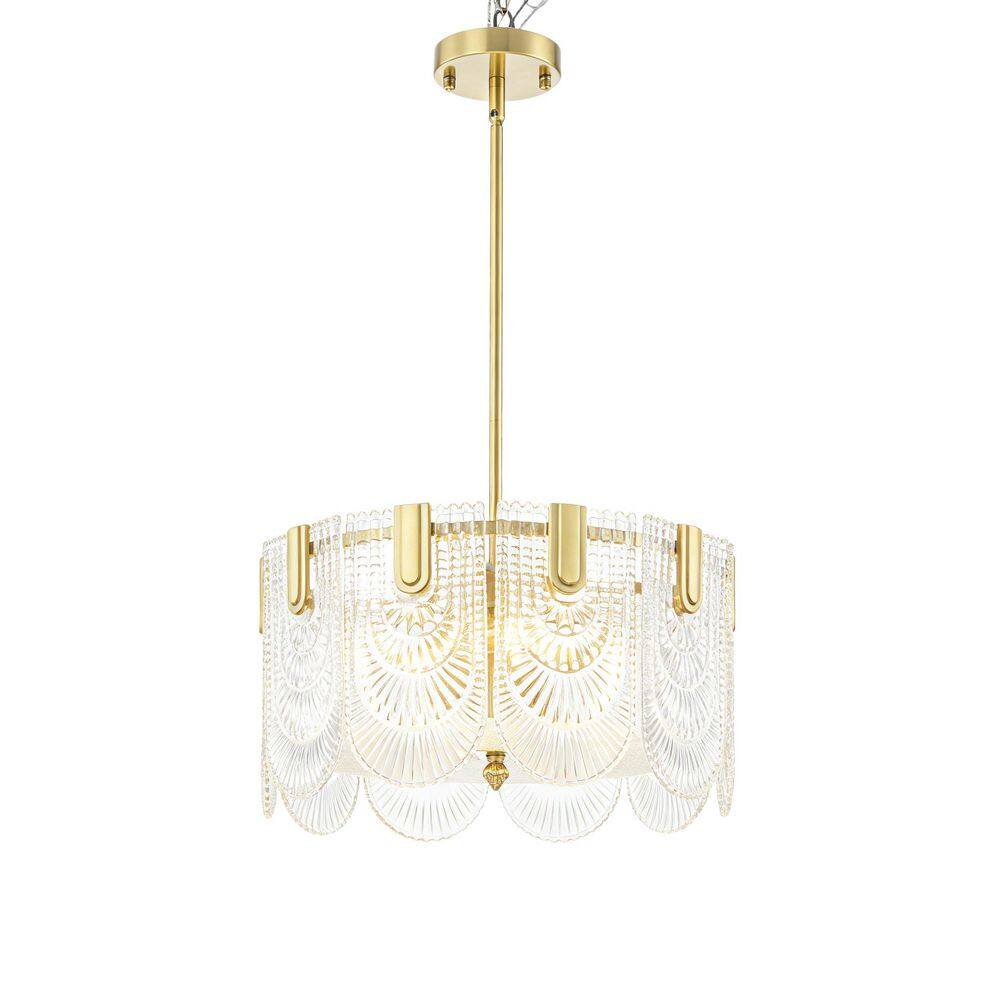Eleanor 4-Light Drum Modern Brass Glass Pendant Chandelier with Clear Globe Shade for Dining Room Kitchen Island price history on PriceWatchPro