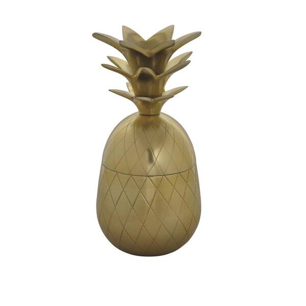 Renwil Pineapple Box 9.75 in. H Decorative Vase in Gold