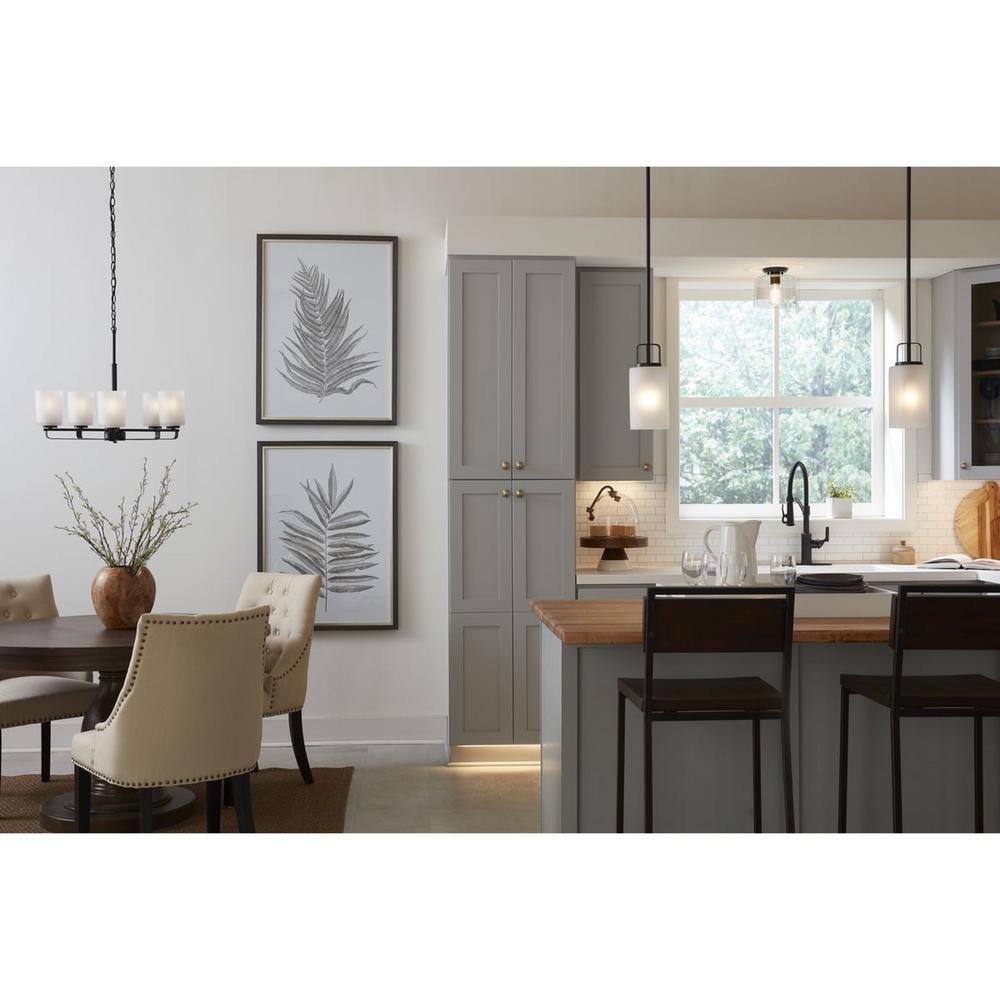 Adley Matte Black and Clear Glass Flush Mount Light