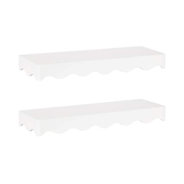 Maida 24 in. W x 8 in. D White Composite Decorative Wall Shelf