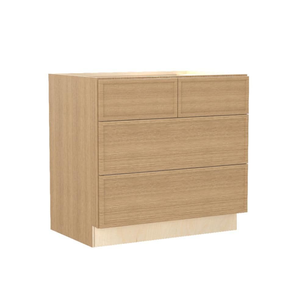 Franklin 36 in. W x 24 in. D x 34.5 in. H Assembled Plywood Drawer Base Kitchen Cabinet in Vanguard Oak with Soft Close price history on PriceWatchPro
